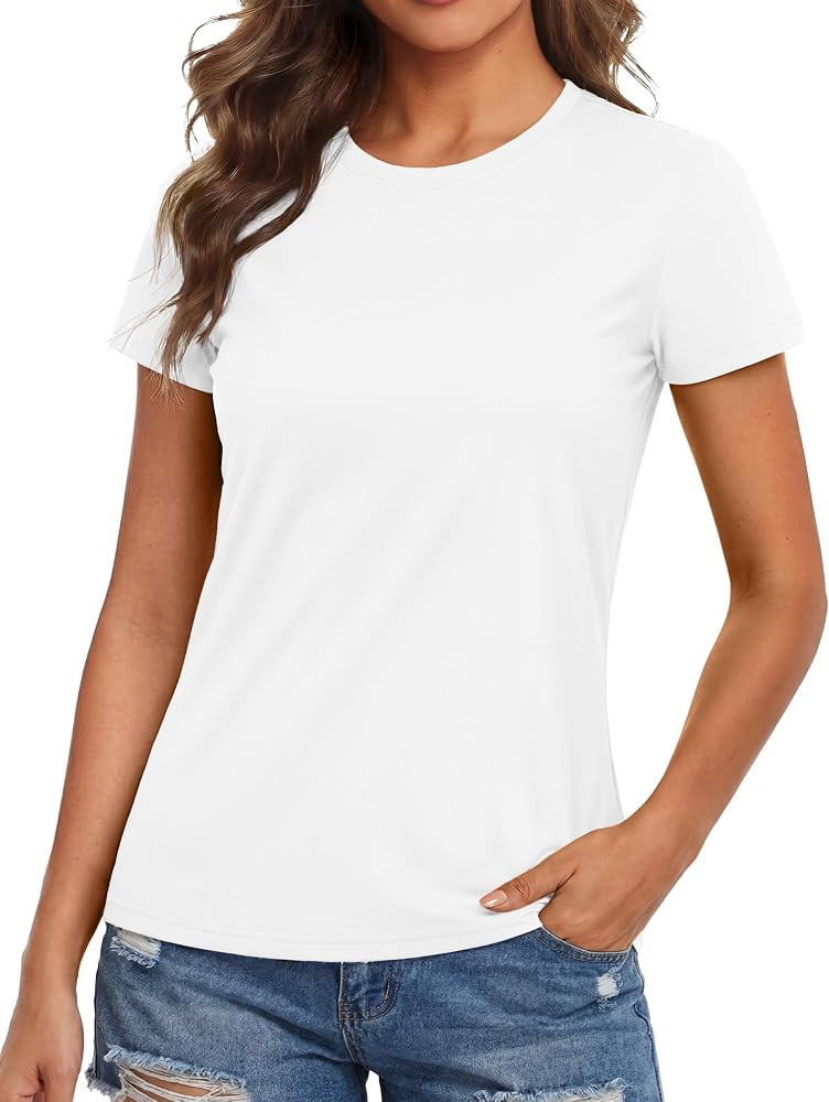 MAGCOMSEN Women's Workout Tops Short Sleeve Shirts UPF 50+ Quick Dry Athletic Sun Protection Rash... | Amazon (US)