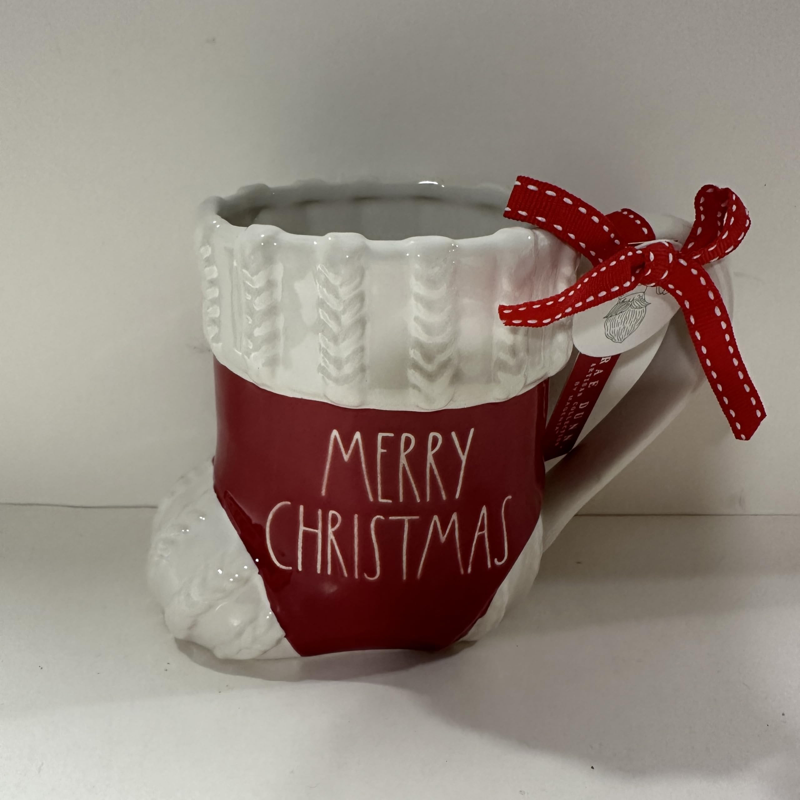 Rae – MERRY CHRISTMAS Stocking Shaped Red & White Mug | Christmas Coffee Cup, Holiday Hot Cocoa... | Amazon (US)
