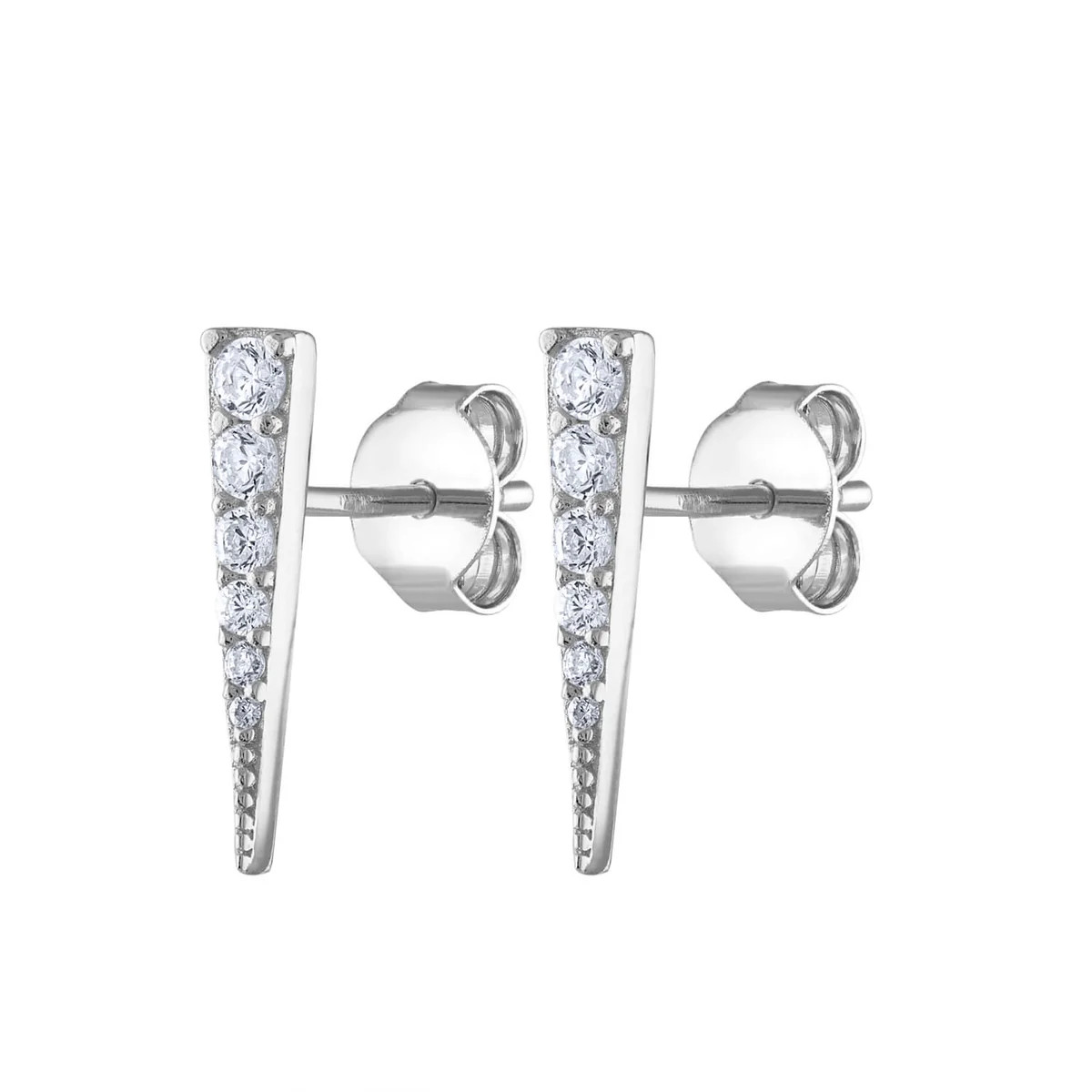 Pave Spike Studs in Sterling Silver | Maison Miru