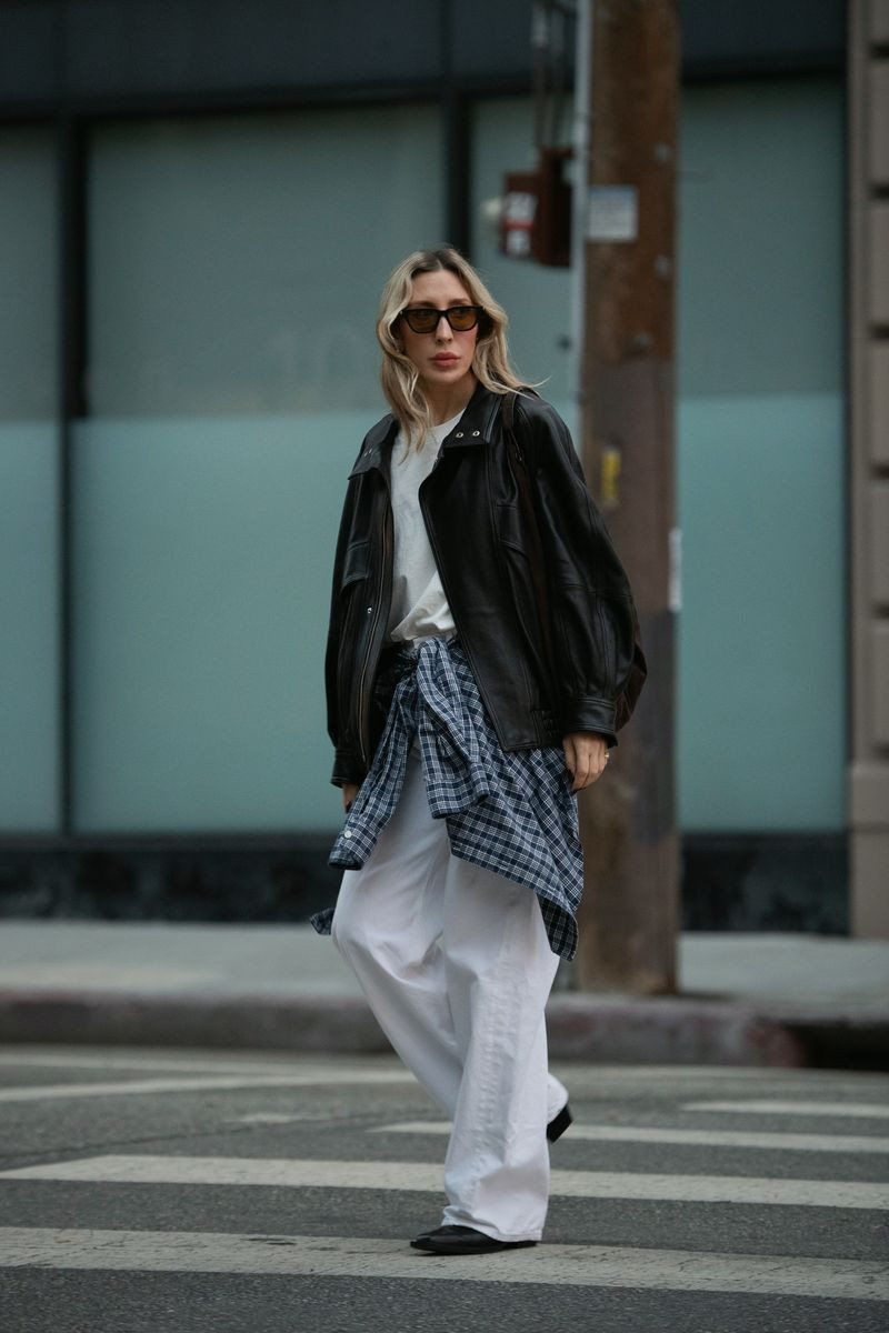 Funnel neck leather jacket with a side of wrapped flannel around waist
Jacket size: 34 #stylist #leatherjacket #flannel #jeans #funnelneck 

 

#LTKSeasonal #LTKdayinmylife #LTKootd