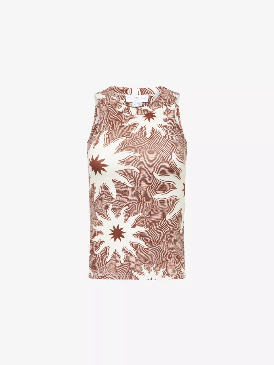 Soleil Dorris Printed Rib Stretch-Jersey Top | Selfridges