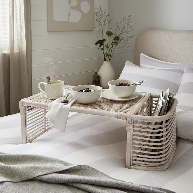 Whitewashed Rattan Breakfast Tray | The White Company (UK)