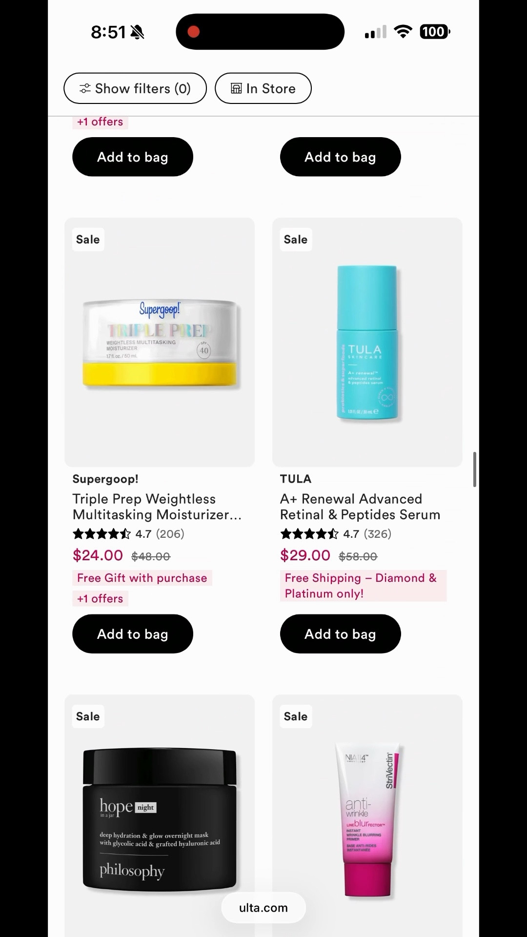 Run to Ulta and stock up On your favorites that are 50% off!!! Brands like Kiehl’s, Supergoop, Sol de Janerio, Clinique, Drunk Elephant, Tula, Elemis, and literally so much more!!! All are linked when you click below! 

#LTKSaleAlert #LTKBeauty #LTKFindsUnder50