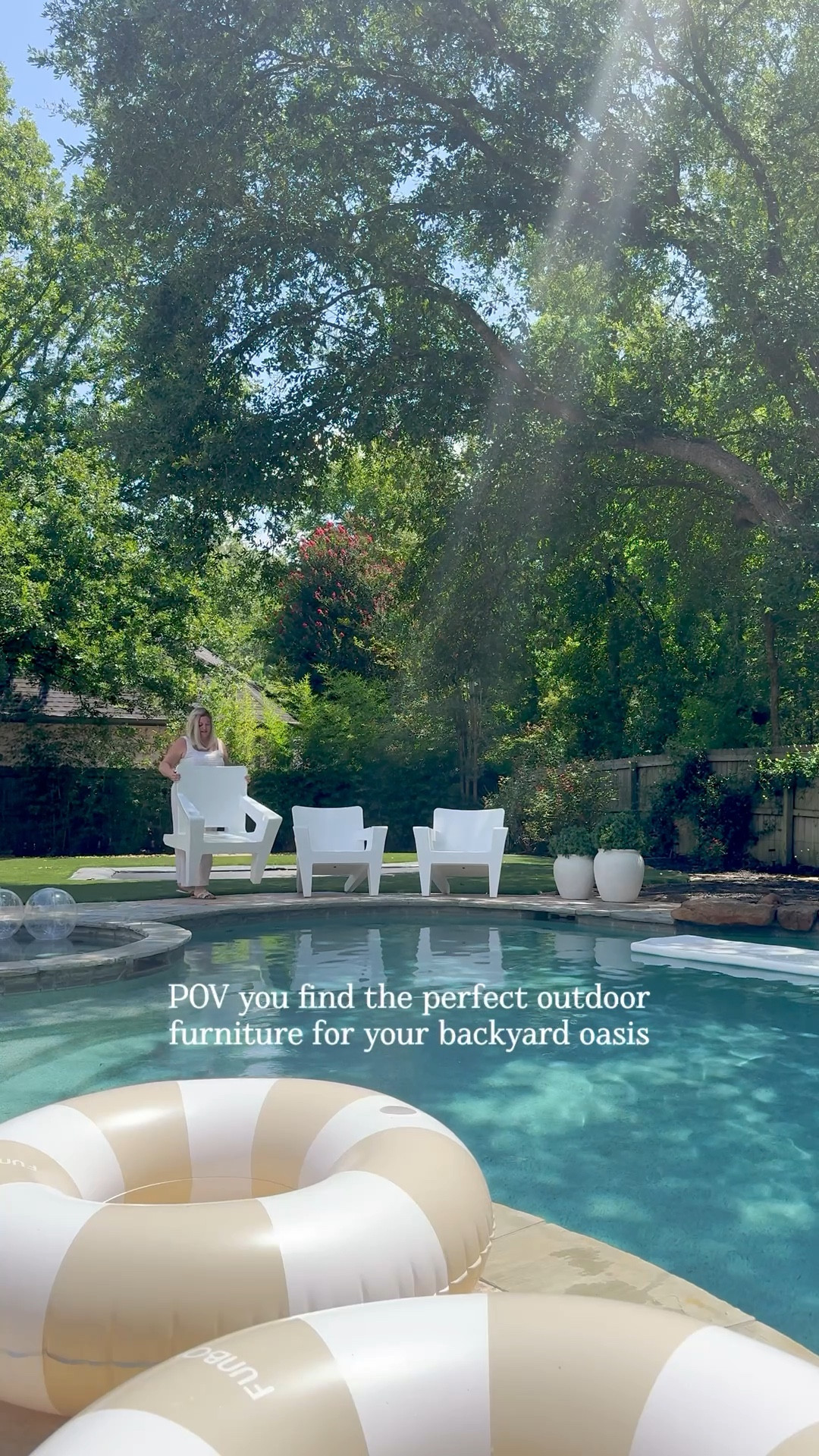 Transforming our backyard into a serene oasis with the addition of these sleek Tupelo Bask chairs! Their modern design and exceptional comfort make every moment by the pool feel like a luxury retreat. Whether soaking up the sun or enjoying a quiet afternoon, these chairs are the perfect blend of style and relaxation. 🌿🪑 Can't wait to host more summer gatherings in our upgraded outdoor space. 

#LTKHome