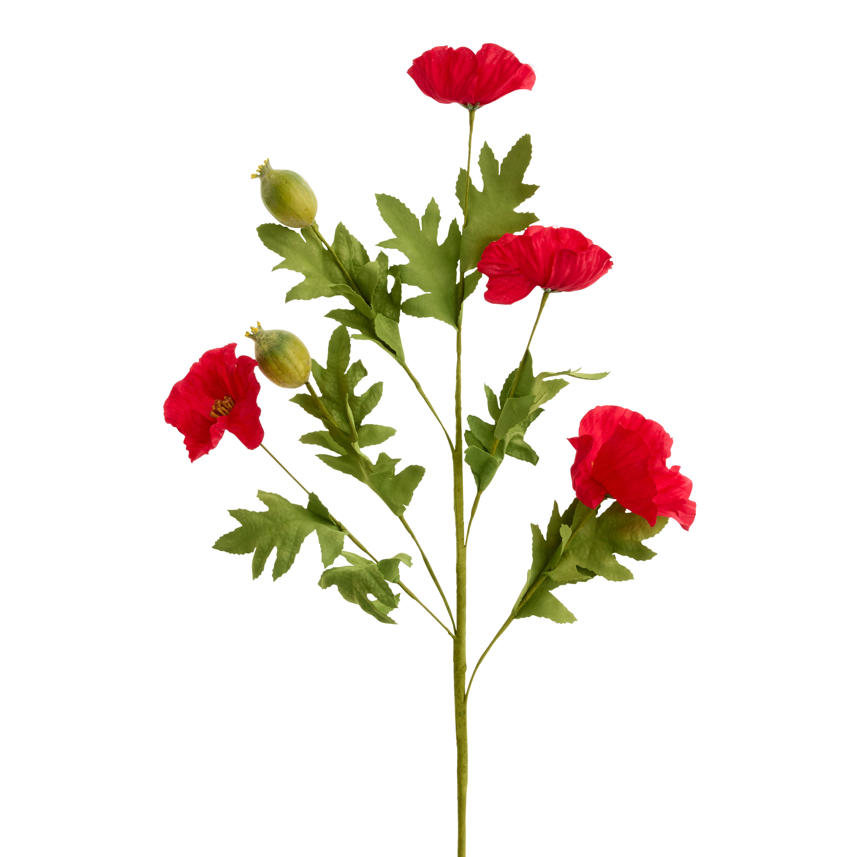 Red Faux Wild Poppy Stem | World Market