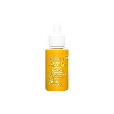 DERMA E Vitamin C Serum 10% Multi-Acid Radiance Liquid Peel – Exfoliating and Brightening Skin ... | Amazon (US)