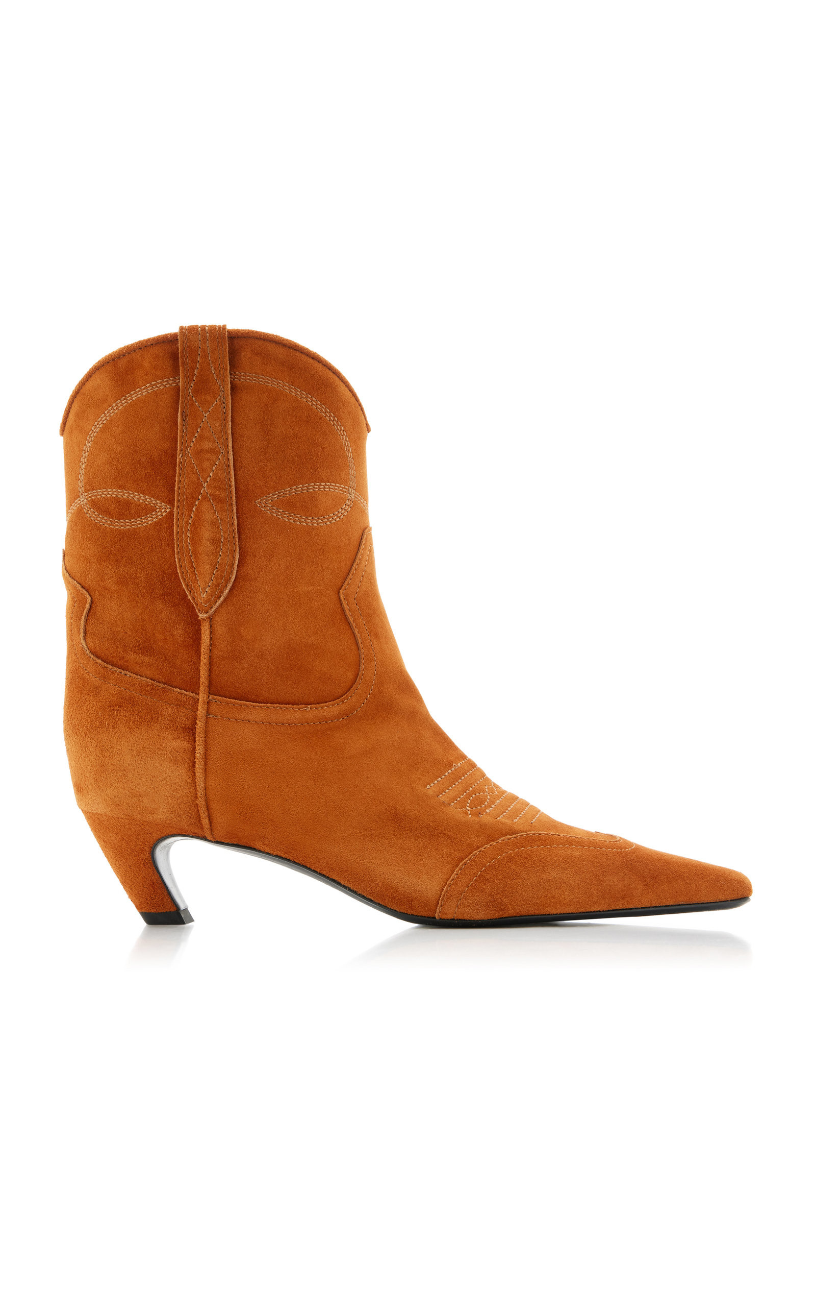 Khaite - Women's Dallas Suede Ankle Boots - Brown - Moda Operandi | Moda Operandi (Global)