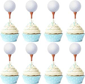 Gyufise 36Pcs Golf Cupcake Toppers Sports Golf Ball Cupcake Picks Golf Birthday Cake Decorations ... | Amazon (US)