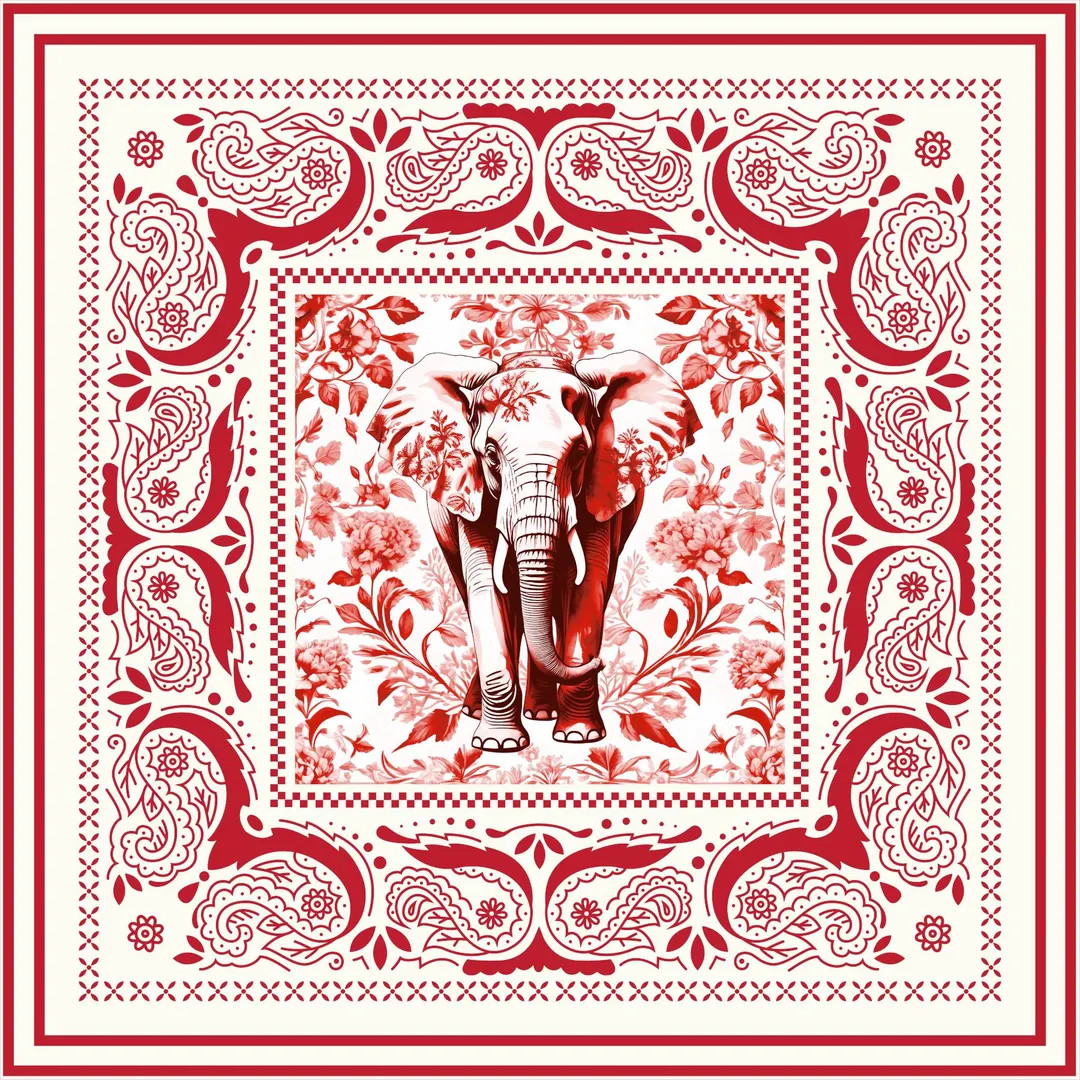 Sisterhood Silk Scarf- Red Elephant - Etsy | Etsy (US)