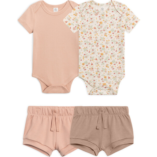 Colored Organics | 4 piece Mix & Match Bundle, Bianca Floral, | Organic Cotton (Size 12-18M) | Maisonette | Maisonette