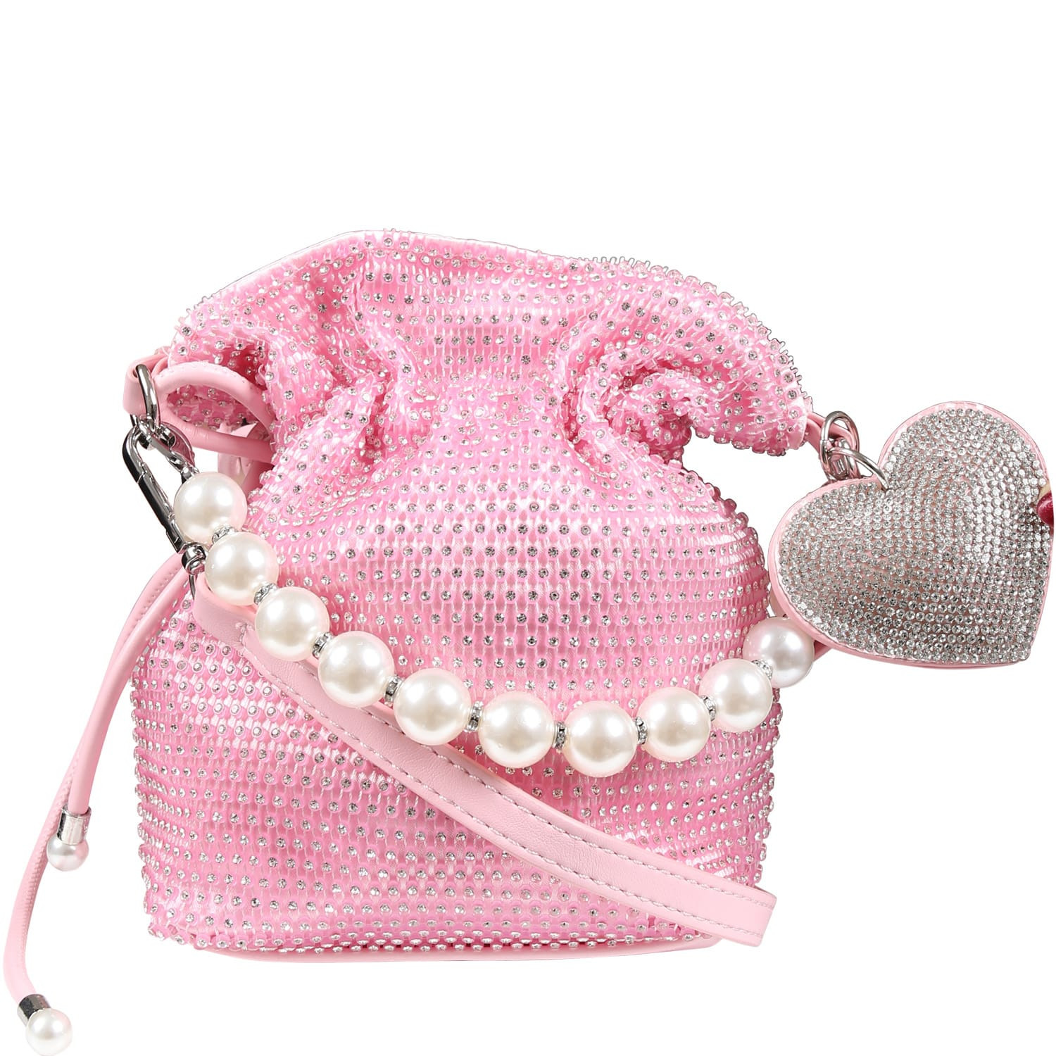 Monnalisa Pink Bag For Girl With All-over Rhinestones | Italist.com US