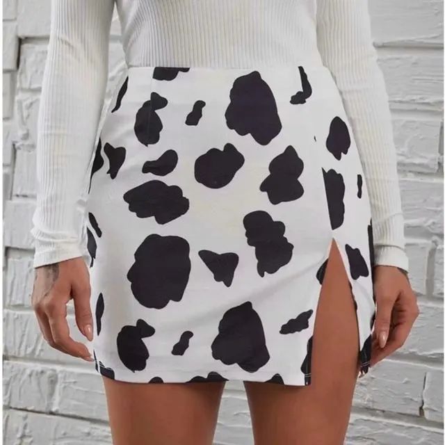 Opuscule - Cow Print Slit Mini Pencil Skirt | YesStyle | YesStyle Global