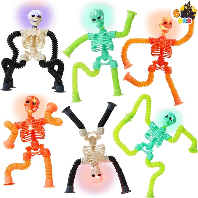 JOYIN 6 PCS Halloween Pop Sensory Tube Stretchy Toys, Glow in The Dark Fidget Toys for Halloween ... | Amazon (US)