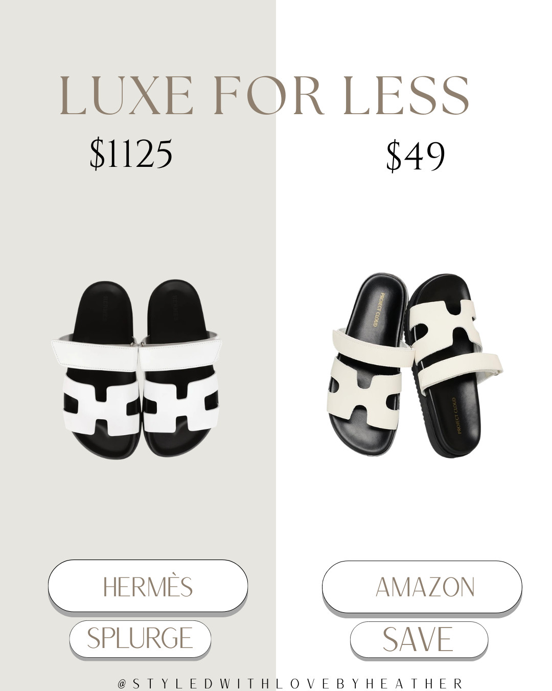 ✨ Luxe for Less: Hermès Chypre Sandals Inspired✨

Love the iconic Hermès H-strap slides but not the $1,000+ price tag? 👀 This Amazon pair gives the same chic, minimal, summer-ready look — effortless, elevated, and goes with literally everything from denim to dresses.

Designer vibe without the splurge.

Shop the splurge vs save on my LTK 🤍  

 #LTKootd #LTKstorytime #LTKSwim