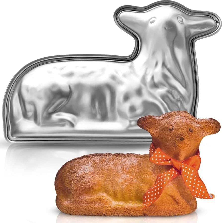 Easter Cake Mold Lamb - 2 Side 3D - Traditional Aluminum Metal Lamb Cake Form for Baking - Front ... | Amazon (US)