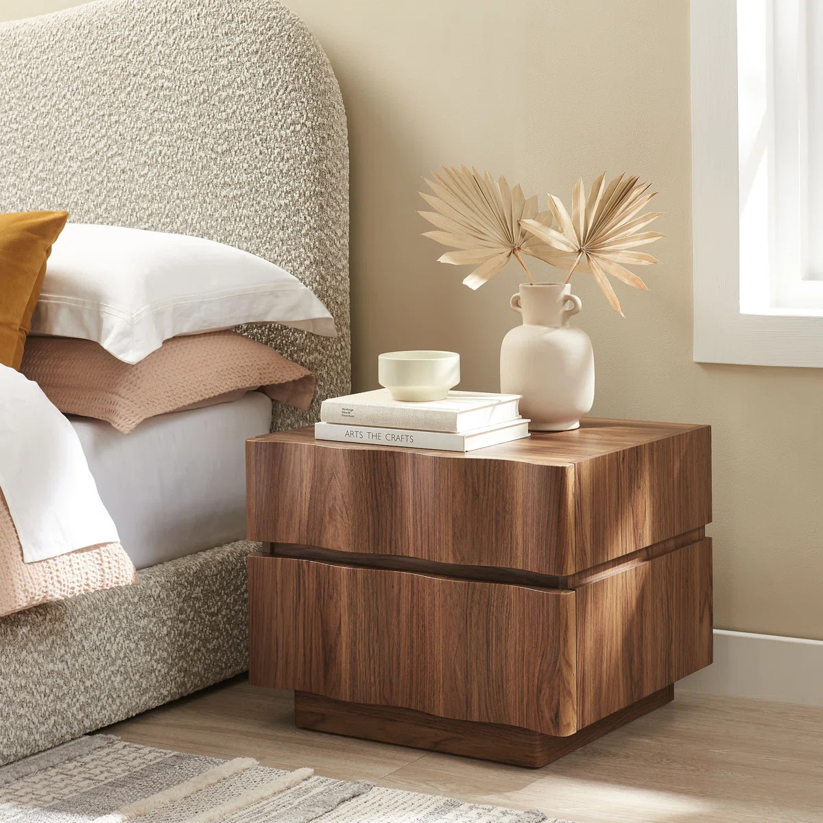 Isola 2 Drawer Nightstand In Walnut | Wayfair North America