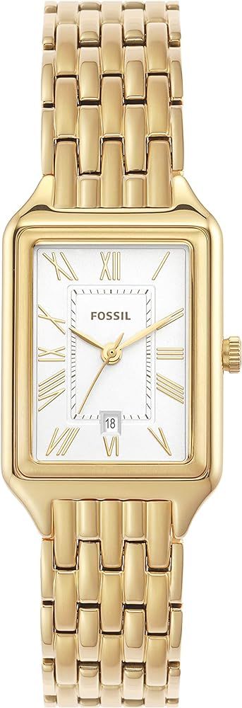 Fossil Women's Raquel Quartz Rectangular Watch with Stainless Steel or Leather Strap | Amazon (US)