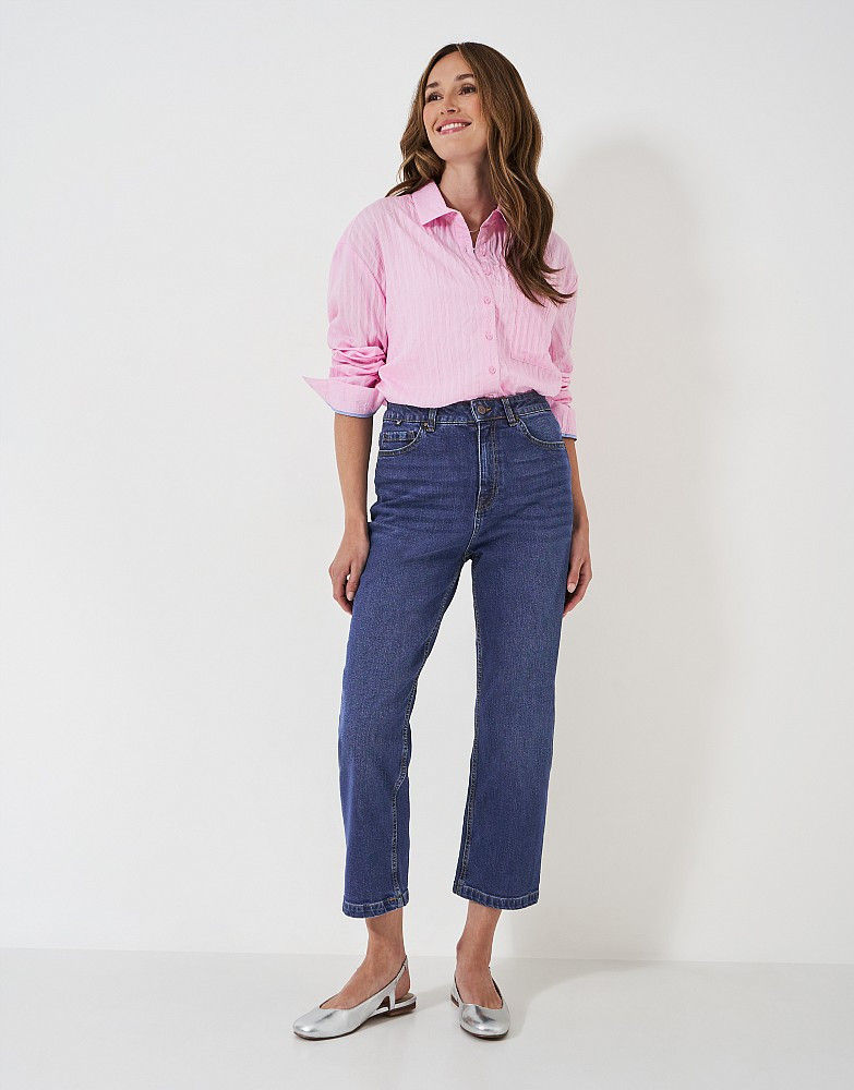 Women's Cropped Straight Leg Jeans - Mid Wash from Crew Clothing Company | Crew Clothing (UK)