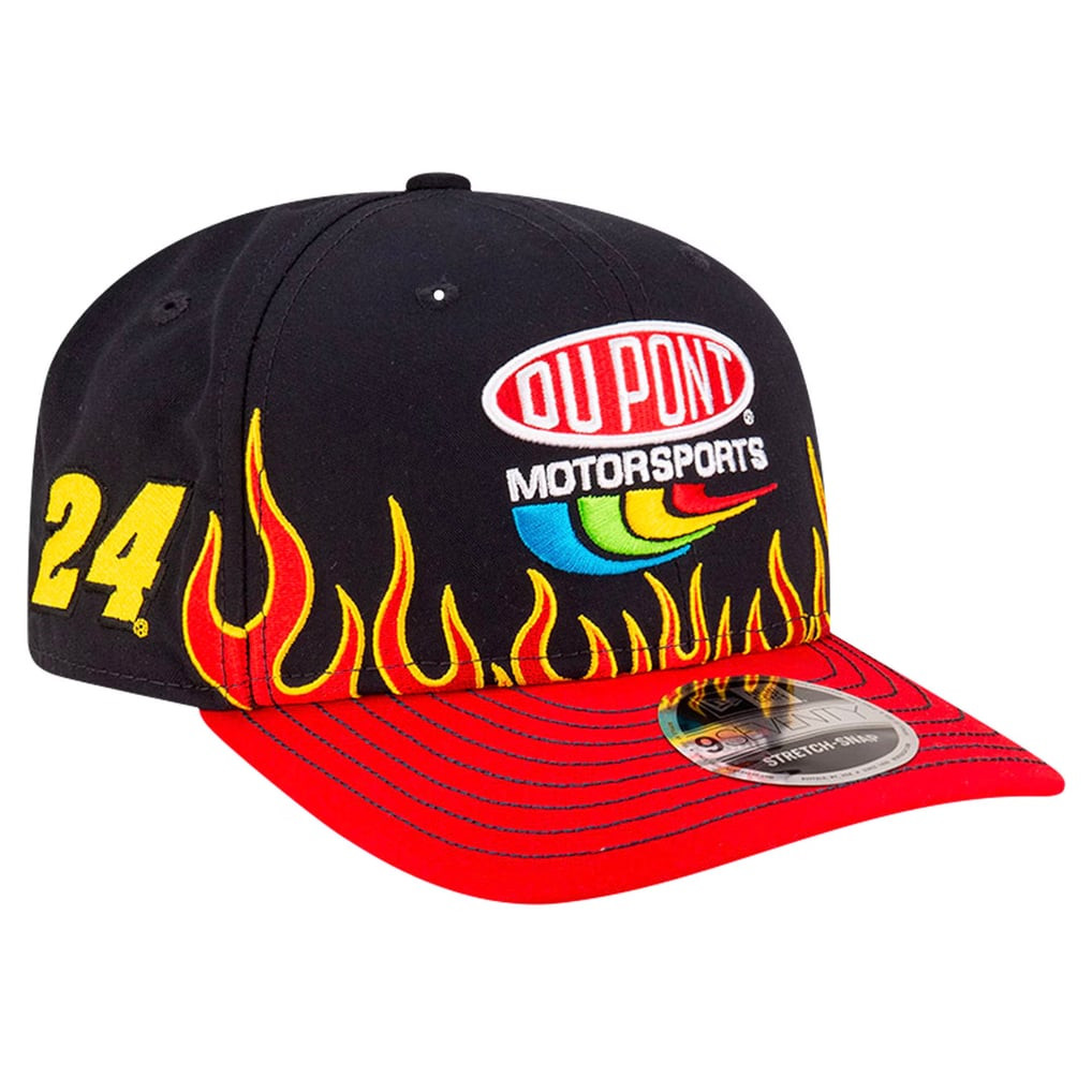 Jeff Gordon New Era DuPont Flames 9SEVENTY Stretch-Snap Hat - Black/Scarlet | Fanatics