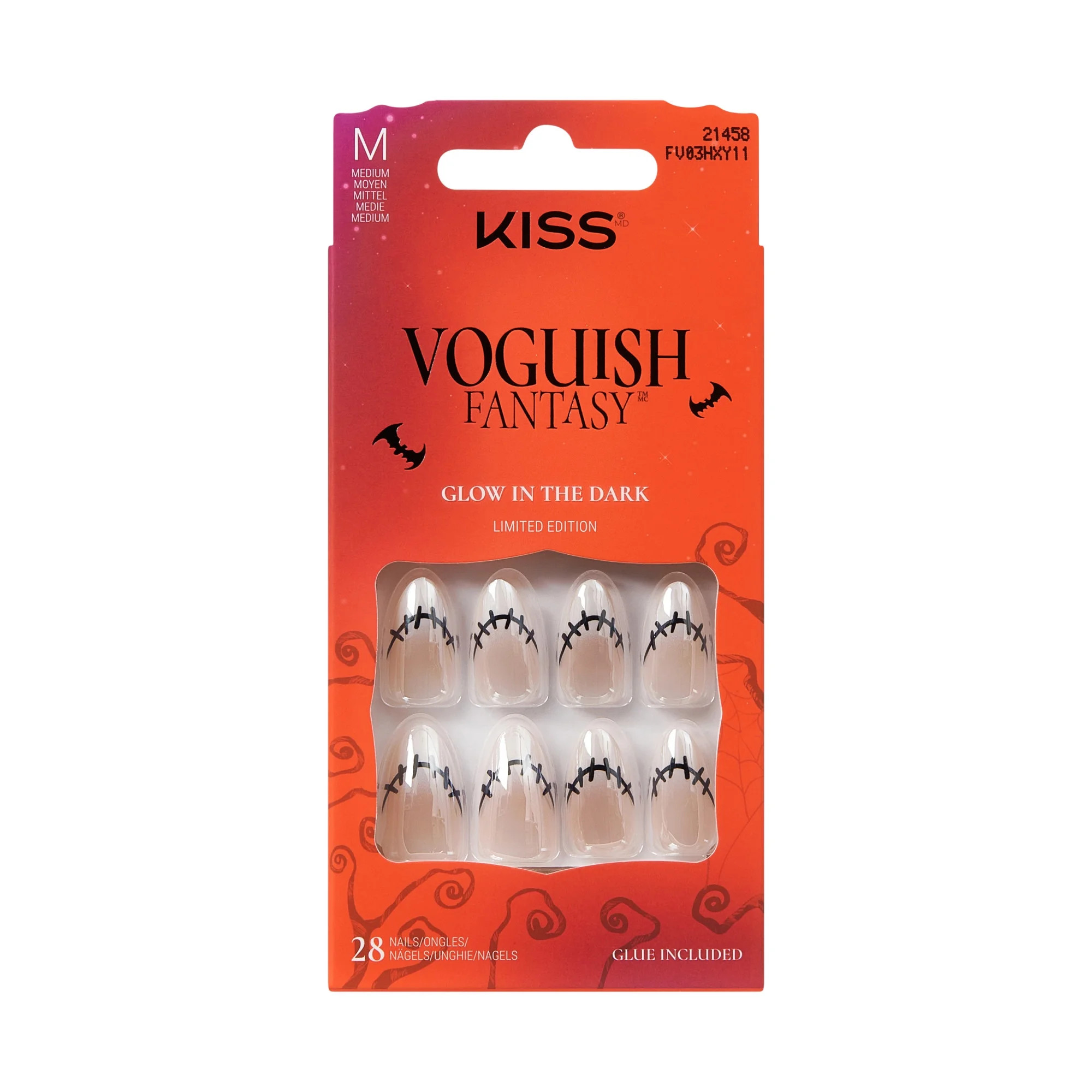 KISS Voguish Fantasy Halloween Press On Nails Almond, ‘Spooky Specta’, Medium, 28 Count | Walmart (US)