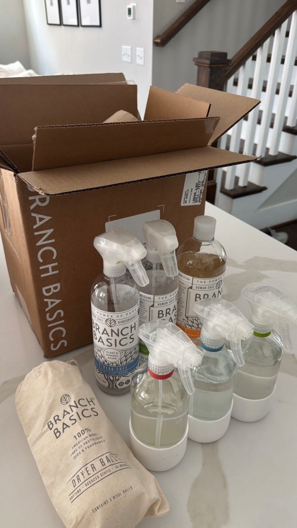 My favorite @Branch Basics products! The cleaning essentials in glass, oxygen boost, and wool dryer balls. The easiest non-toxic cleaning swap 🧼.

#LTKHome