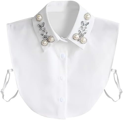 Joyci Diamond Pearl False Collar Peterpan Fake Collar Half Shirt Dickey | Amazon (US)