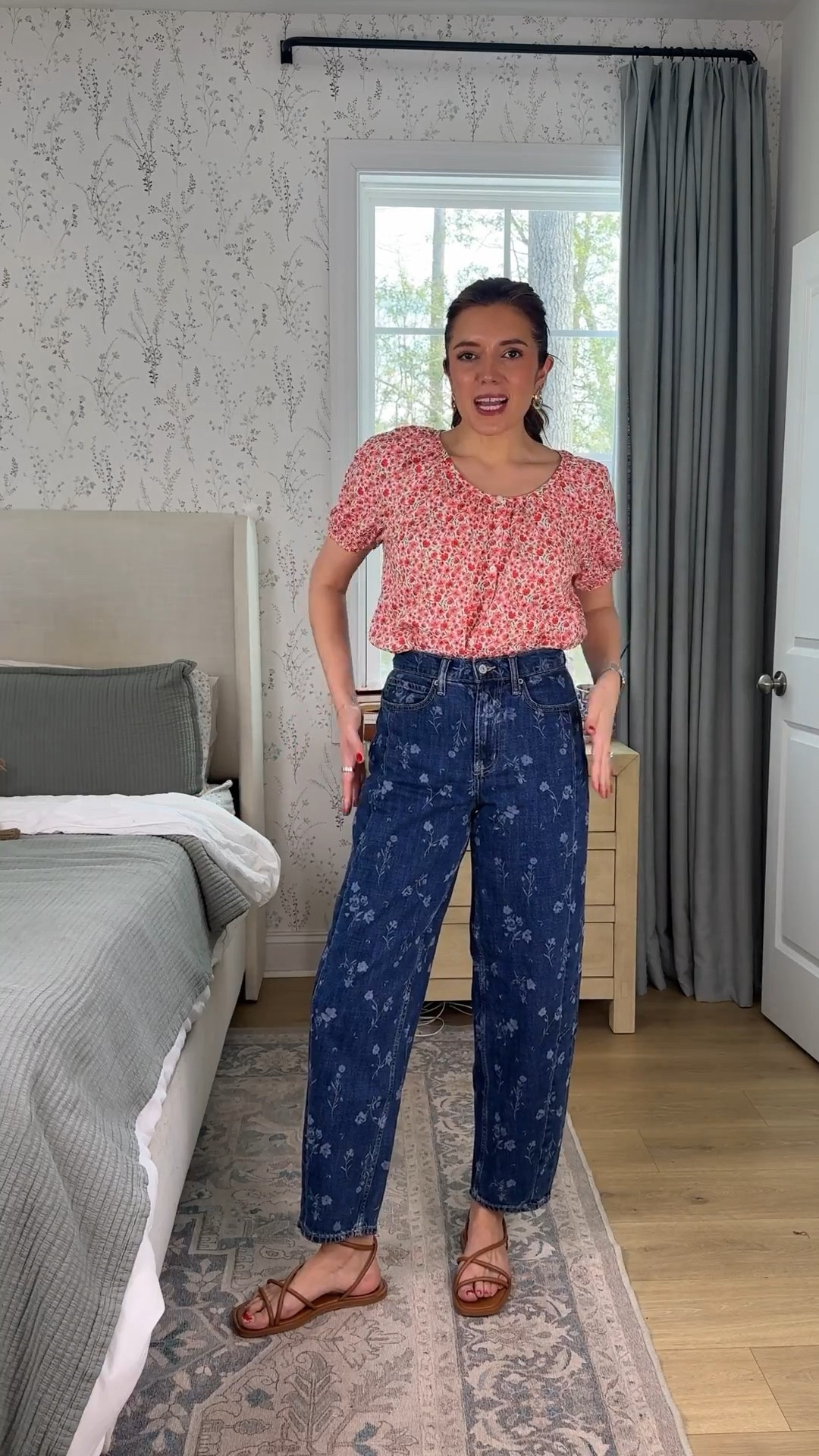 50% off old navy sale!! Size small in the floral top. Size 2 tall in barrel pants. 

#LTKOver40 #LTKSaleAlert #LTKTall