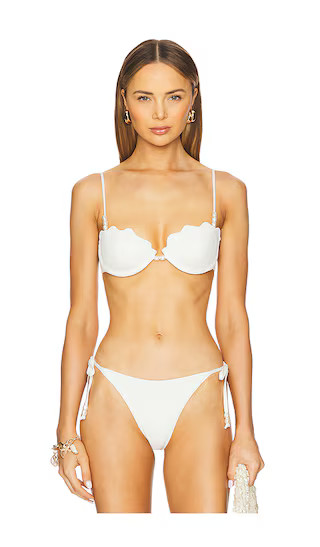 Sunrise Seashell Bikini Top in Cream | Revolve Clothing (Global)