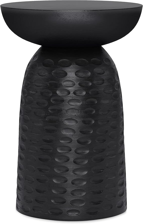 SIMPLIHOME Boyd SOLID MANGO WOOD 13 inch Wide Round Contemporary Wooden Accent Table in Black, Fu... | Amazon (US)