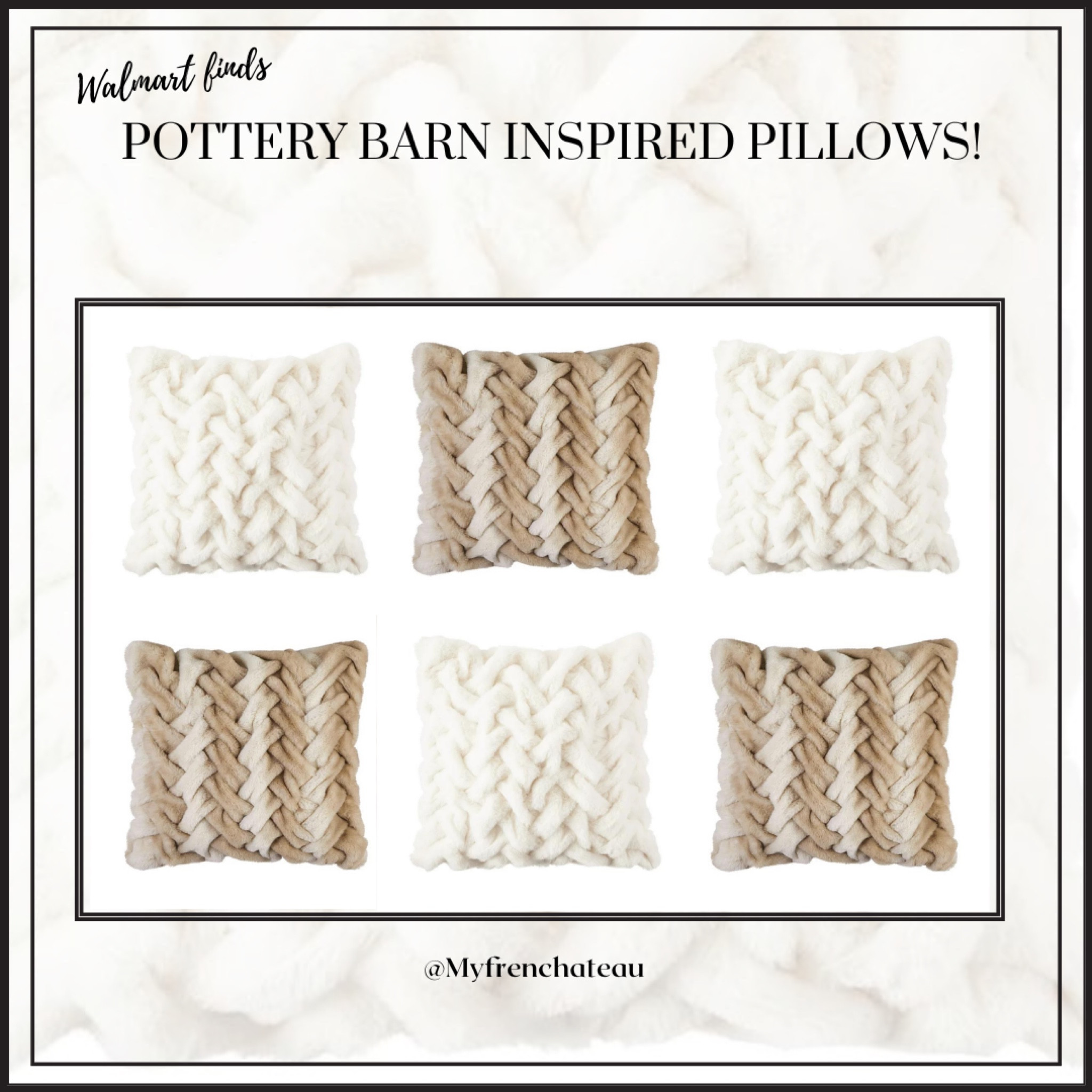 Check out this heat find from Walmart! They’re plush and have a pretty woven pattern. The colors are neutral and can be incorporated into many different spaces! 

#find #sale #salealert #walmart #walmartfind #pillows #luxuryforless #furpillows #neutraldecor #decor #homedecor #potterybarn #sofiavergara 

#LTKFind #LTKSale #LTKhome