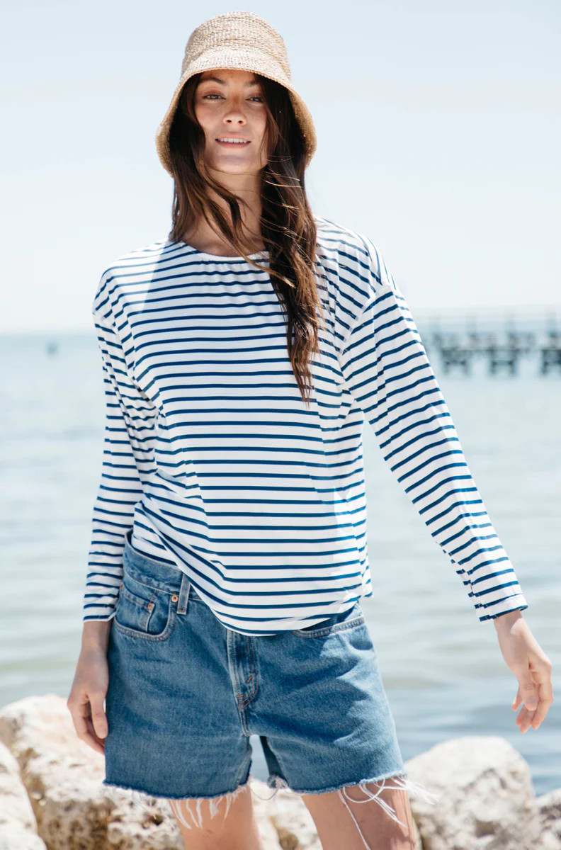 SPF 50+ Striped Sun Shirt by Lady Captain | Lady Captain