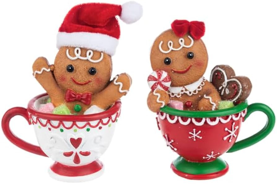 The Bridge Collection Juego de figuras de té de galletas de jengibre, 4 pulgadas, resina para ni... | Amazon (US)