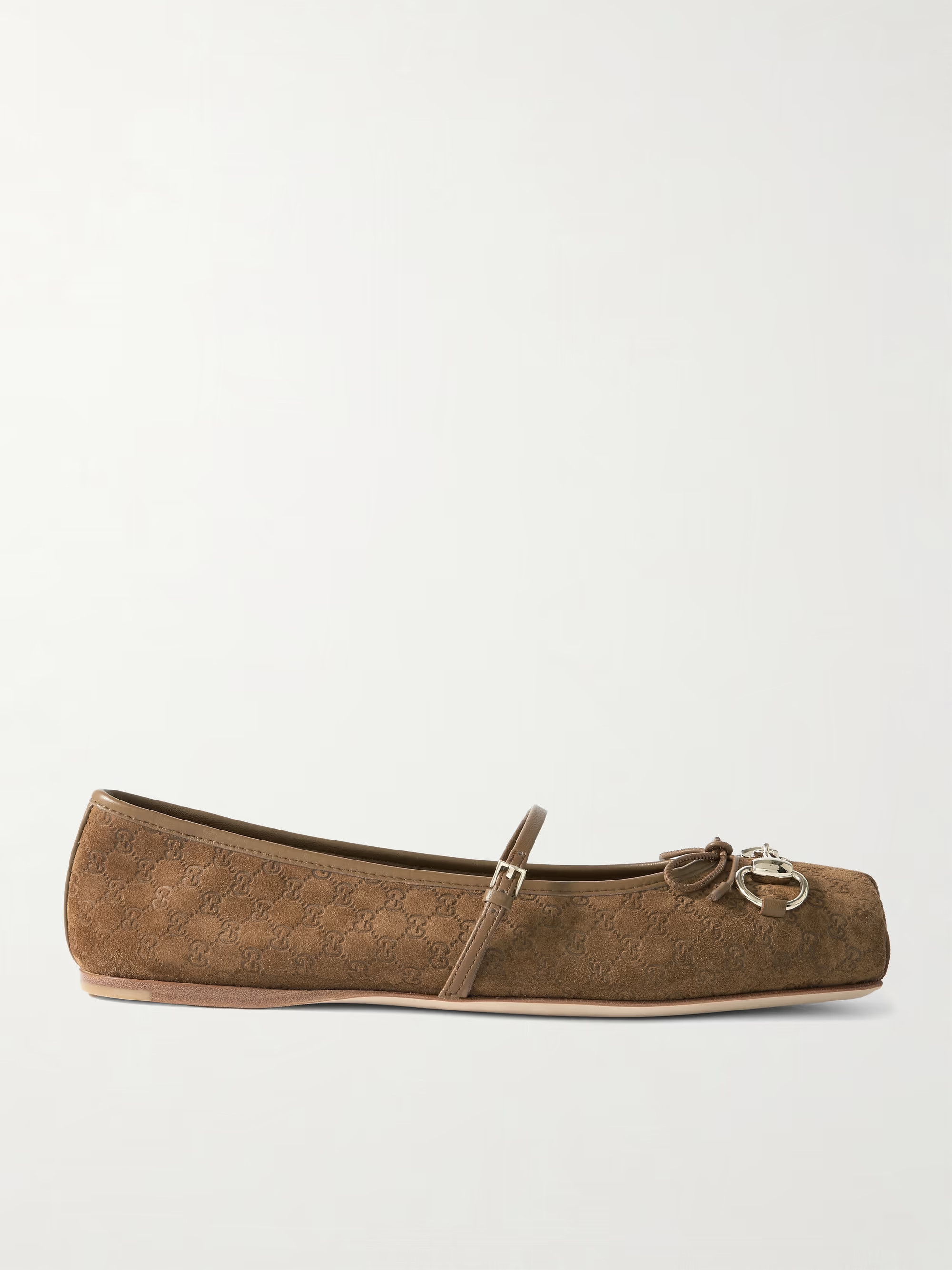 Horsebit-detailed suede ballet flats | NET-A-PORTER (US)