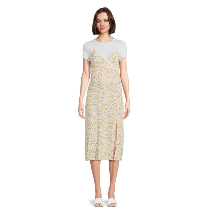 No Boundaries Juniors Woven Midi Dress | Walmart (US)