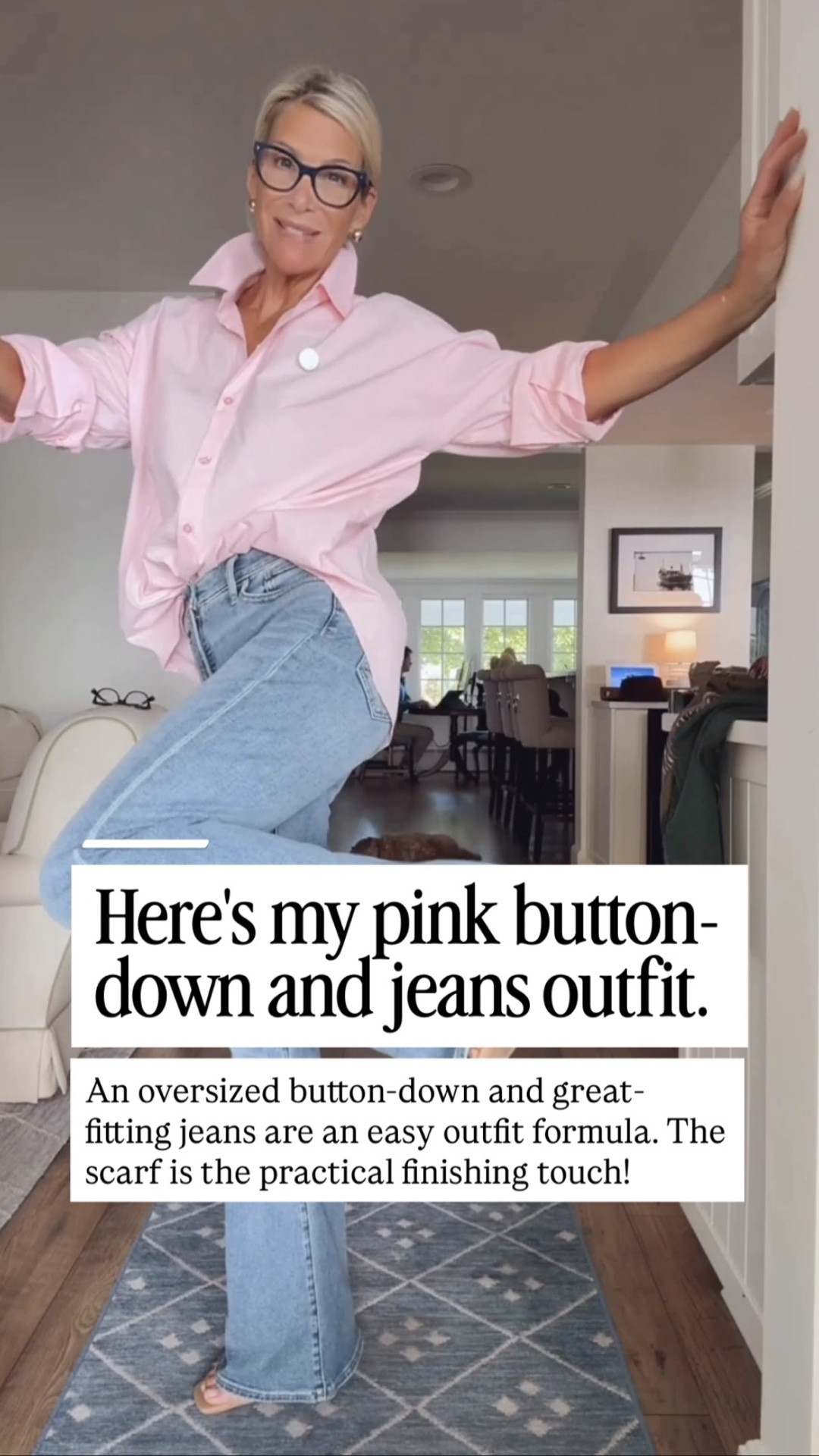 Casual dinner outfit, coming right up! I paired my light-wash jeans (wearing a size 2) with a new oversized pink button-down, a little front tuck, and sandals since it's still warm outside. 

And because I'm always cold, I'm bringing my favorite scarf for the restaurant or the walk home!

The pink is currently only available in medium, but the other color is still available in all sizes! 

👩‍💻 LTK PRO TIPS
❤️ Heart = Support my posts ;-)
🔖 Save = Get sale & restock alerts for the things you love!
📋 Lists = Keep favorites organized (List ideas: Christmas, Birthdays, and Vacations!)
📲 Share = Send lists and products to a friend (or your daughters like me).
💬 Comment = Ask me anything, and I'll answer. ;-)
