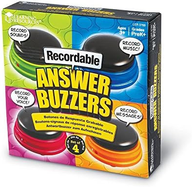 Learning Resources Recordable Answer Buzzers, Personalized Sound Buzzers, Talking Button, Set of ... | Amazon (US)