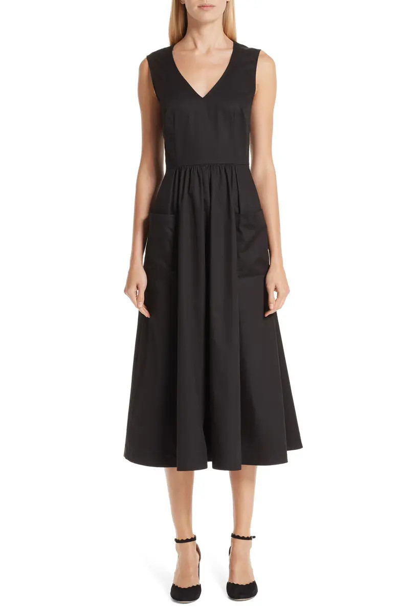 Cotton Sateen A-Line Dress | Nordstrom