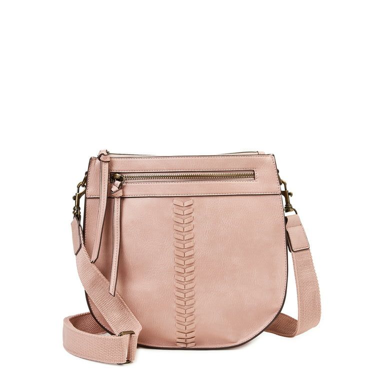 Time and Tru Women's Willow Crossbody Handbag Pink | Walmart (US)