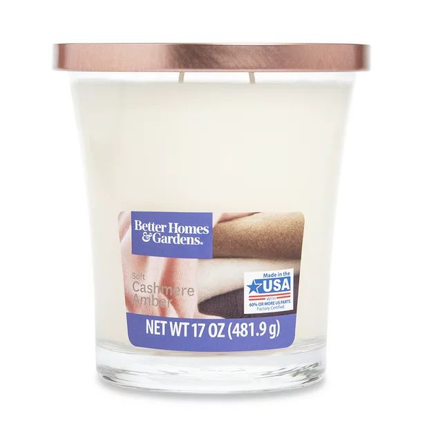 Better Homes & Gardens 17oz Soft Cashmere Amber Scented 2-wick Jar Candle - Walmart.com | Walmart (US)