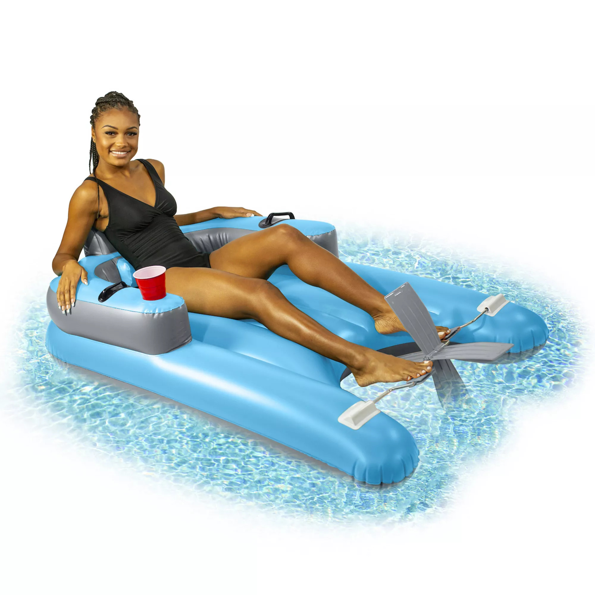 Inflatable Pedal Runner Foot Powered Pool Lounger Deluxe | Kohl's