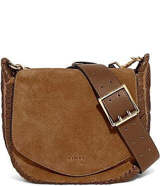 AIMEE All For Love Suede Saddle Crossbody Bag - Coffee Suede | Dillard's