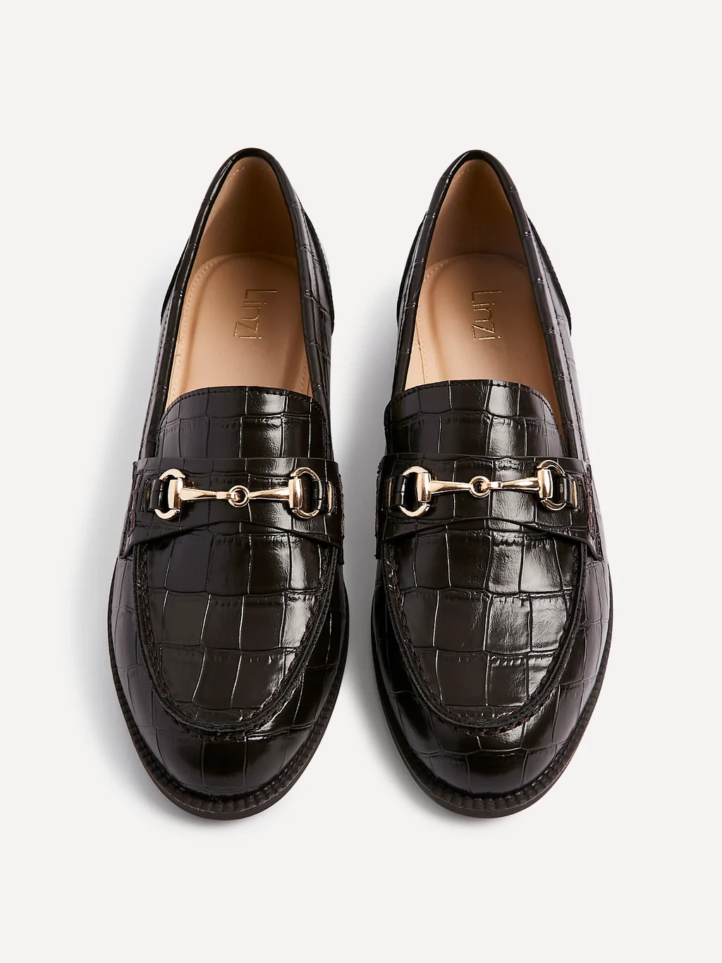 Maison Brown Faux Croc Patent Leather Loafers | Linzi Shoes