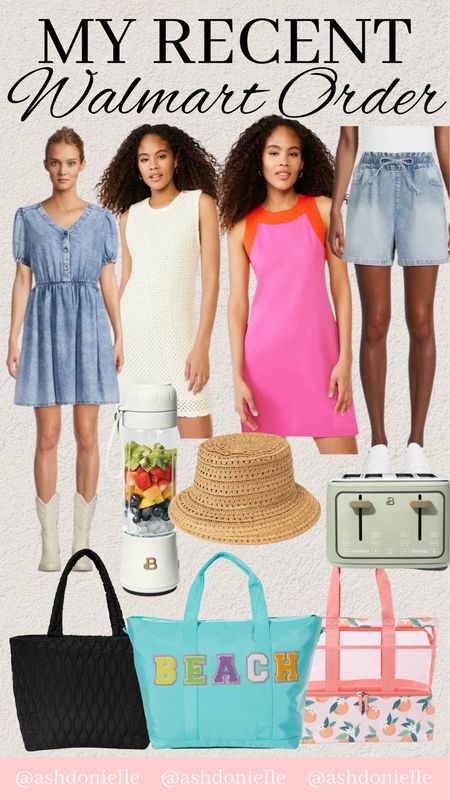 My recent Walmart order!

Mini dress, summer dress, denim shorts, straw hat, blender, toaster, tote bag, beach bag

#LTKSeasonal #LTKstyletip #LTKfit