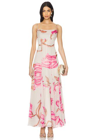 ROCOCO SAND Maxi Dress in White & Pink from Revolve.com | Revolve Clothing (Global)