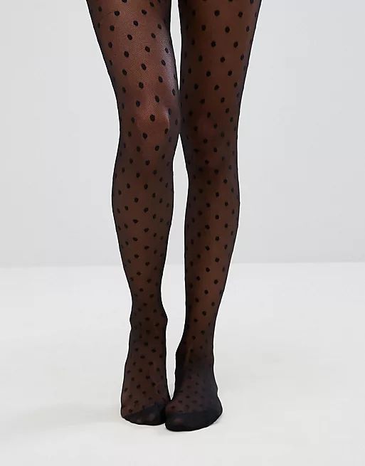 ASOS DESIGN medium polka dot black tights | ASOS (Global)