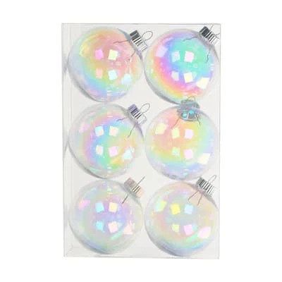 3.5" DIY Iridescent Plastic Ball Ornaments - 6ct. by Make Market® - Christmas Ornaments | Walmart (US)