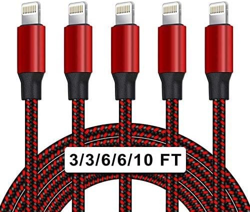 iPhone Charger,Estbuc 5Pack[3/3/6/6/10ft]Lightning Cable[Apple MFi Certified]Fast Charging High S... | Amazon (US)