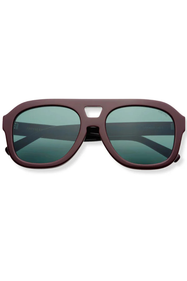 Freyrs Voyager Burgundy Acetate Oversized Aviator Sunglasses | The Willow Tree