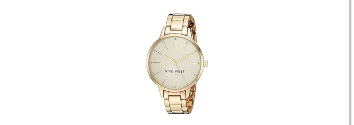 Nine West Women's Crystal Accented Bracelet Watch | Amazon (US)