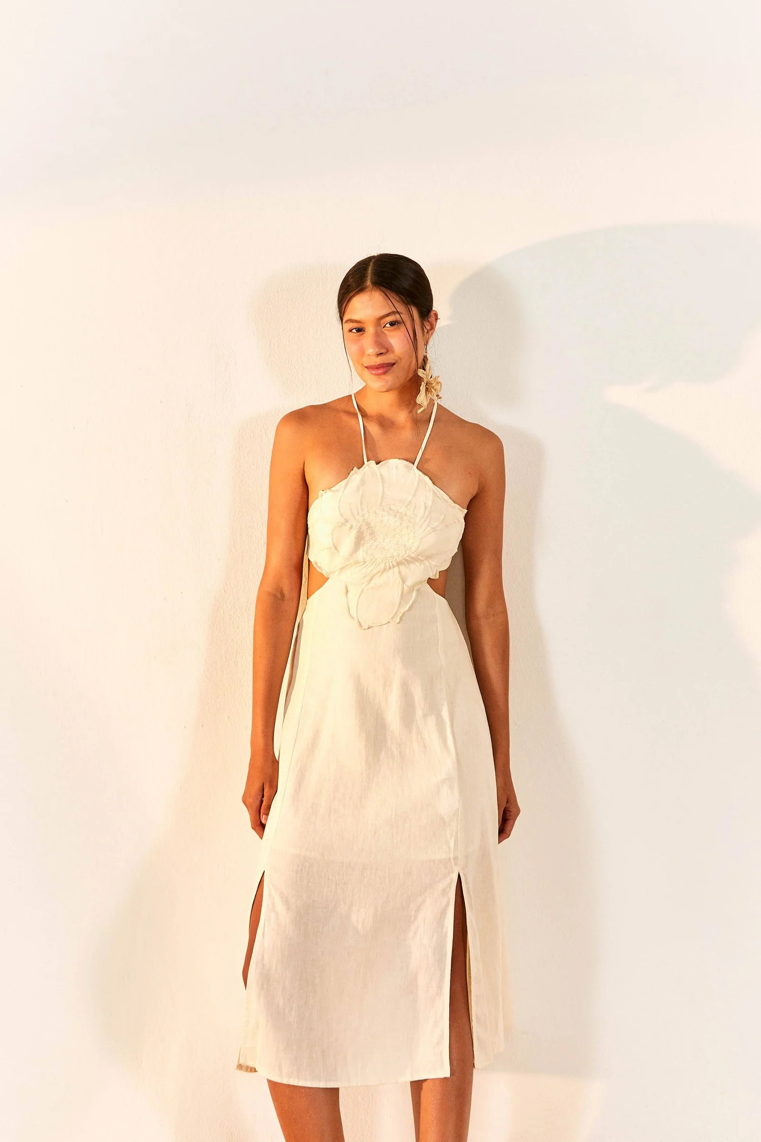 Flower Top Cut Out Midi Dress | FarmRio (US)